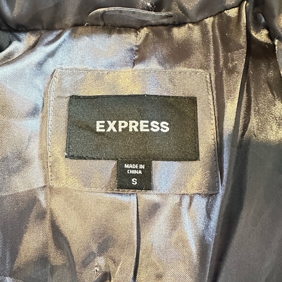 Vintage Express Metallic Silver Puffer Jacket Y2K - Picture 4 of 5